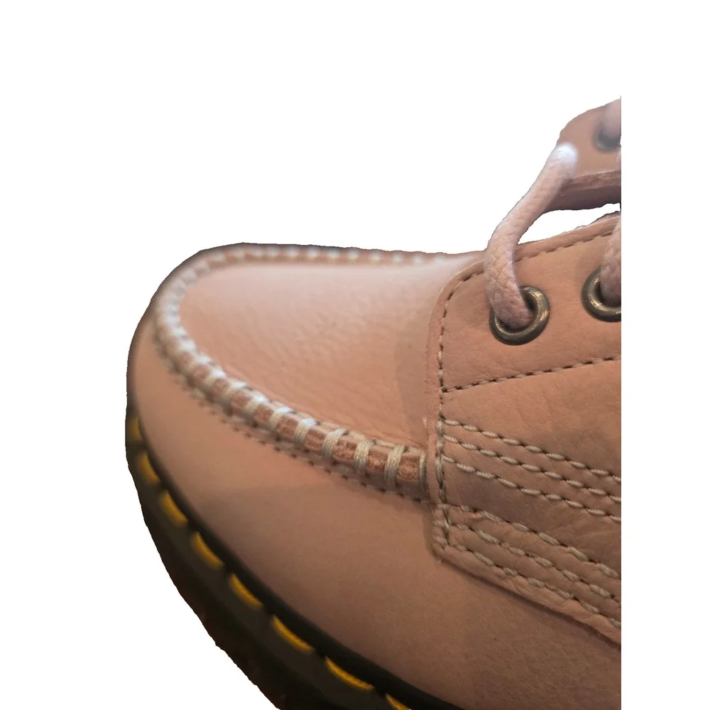 Dr. Martens Lowell Lace-Up Shoes Women 9 Pink Nubuck Leather Moc Toe Casual NWOB